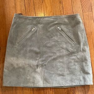 Grey suede mini skirt